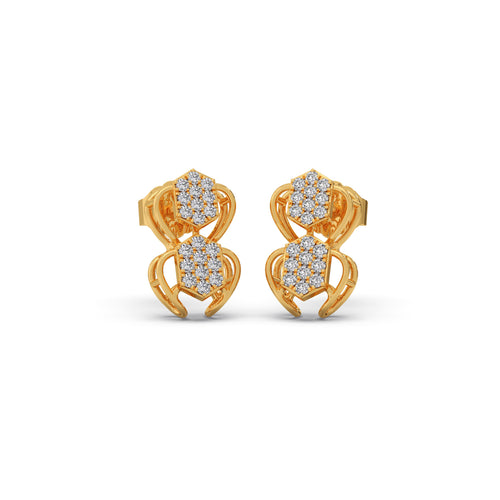 Antiqua Drop Diamond Stud Earrings