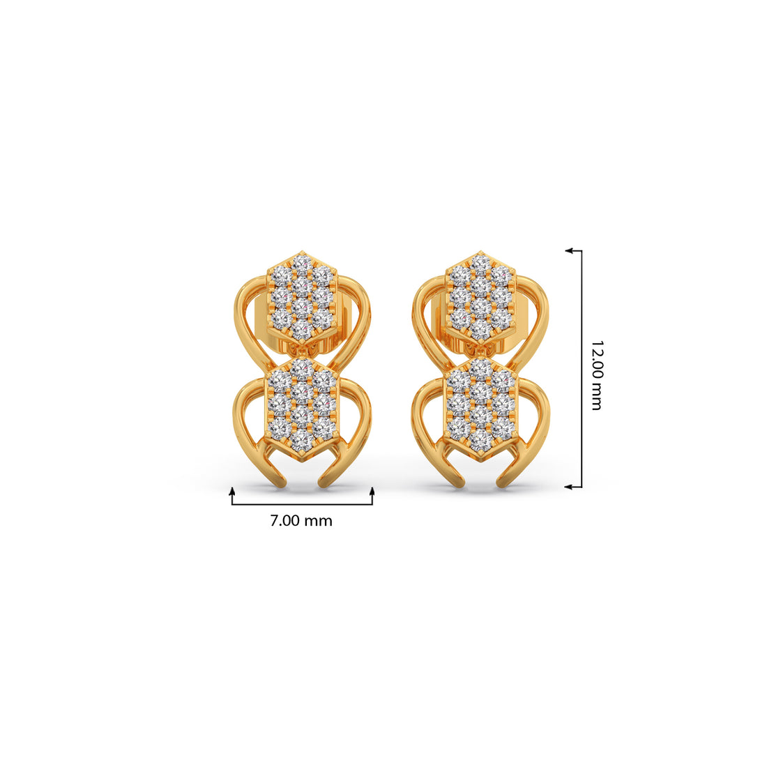 Antiqua Drop Diamond Stud Earrings