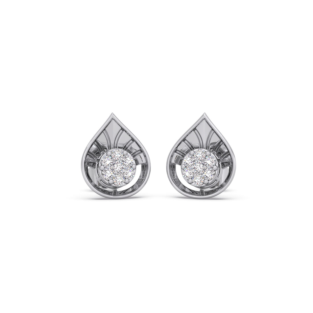 Cluster Drop Diamond Stud Earrings