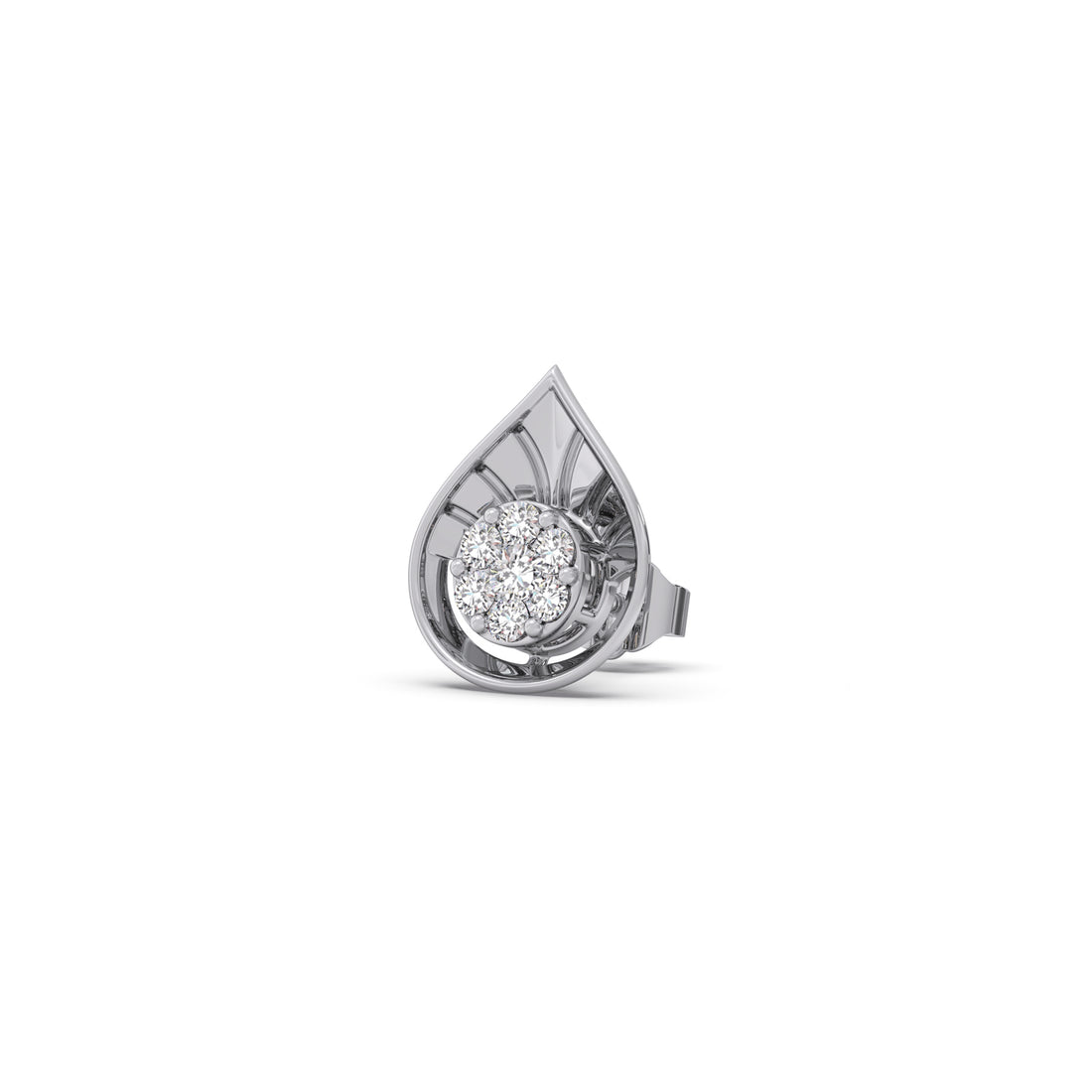 Cluster Drop Diamond Stud Earrings