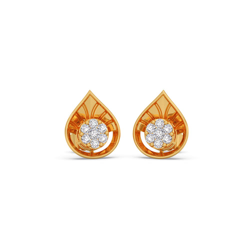 Cluster Drop Diamond Stud Earrings