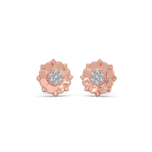 Sunbloom Cluster Diamond Studs - Rose