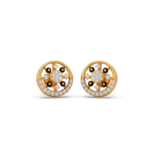 Halo Spark Round Diamond Stud Earrings