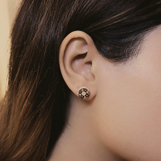 Halo Spark Round Diamond Stud Earrings