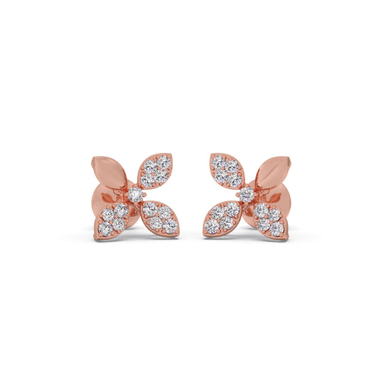 Petal Bloom Stud Earrings - Rose