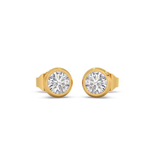 Round Solitaire Stud Earrings