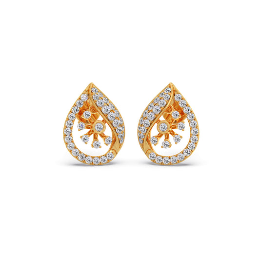 Teardrop Bloom Diamond Stud Earrings