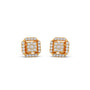 Octagon Cluster Diamond Stud Earrings