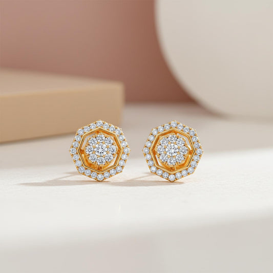 Luxe Octavia Cluster Diamond Stud Earrings
