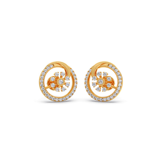 Sunlight Bloom Diamond Stud Earrings