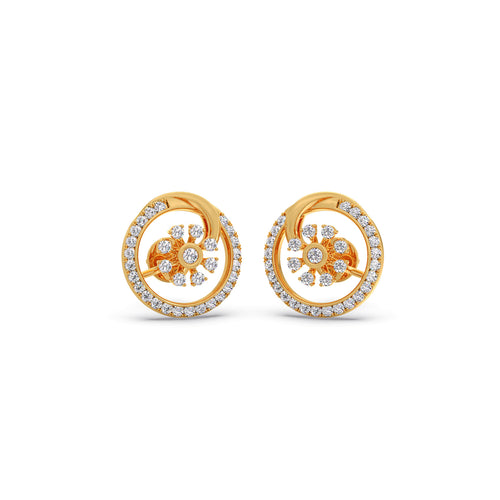 Sunlight Bloom Diamond Stud Earrings