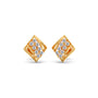 Rhombus Row Round Diamond Stud Earrings
