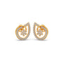 Swirl Bloom Round Diamond Stud Earrings