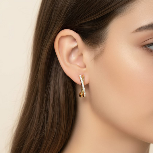 The X-Factor Diamond Hoops Earrings - MQ_AI