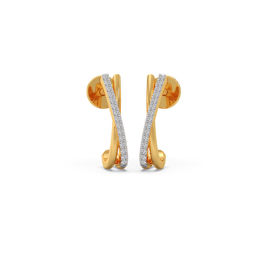 The X-Factor Diamond Hoops Earrings - Yellow
