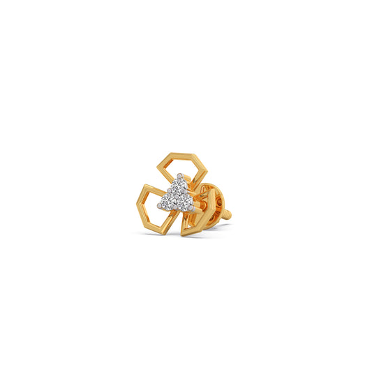 Trio Bloom Diamond Earrings - Yellow