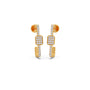 Square Cluster Diamond Hoops Earrings