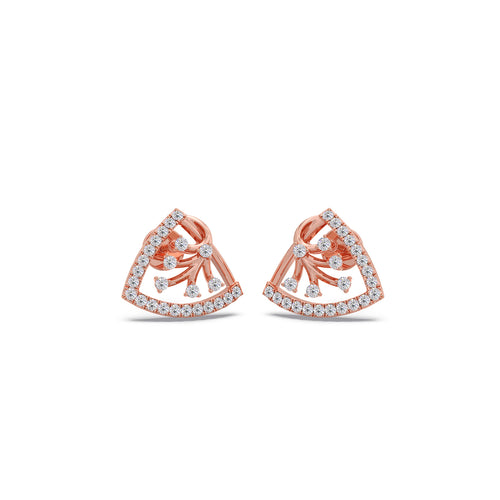 Celestial Floral Diamond Stud Earrings