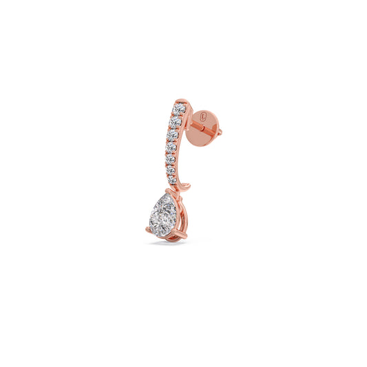 0.50 ct Pear Solitaire Cascade Hoops Earrings