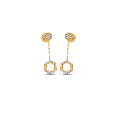 Equinox Round Diamond Dangle Earrings