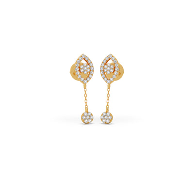 Dewdrop Cluster Diamond Dangle Earrings