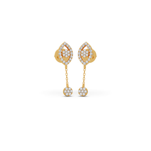 Dewdrop Cluster Diamond Dangle Earrings