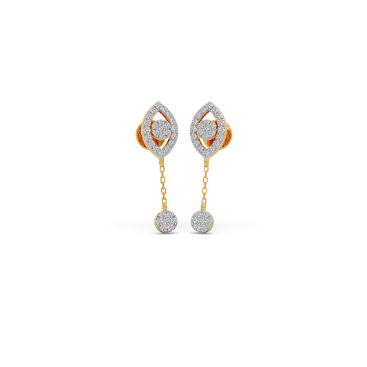 Dewdrop Cluster Diamond Dangle Earrings - Yellow