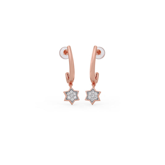 Dazzling Starlet Diamond Hoop Earrings - Rose