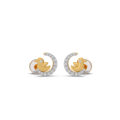 Moon Dove Diamond  Kids Stud Earrings
