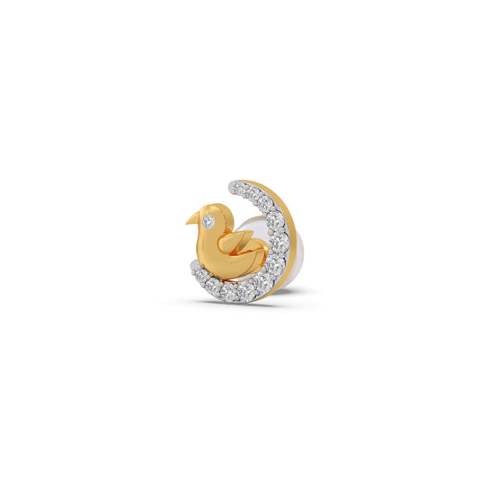 Moon Dove Diamond  Kids Stud Earrings - Yellow