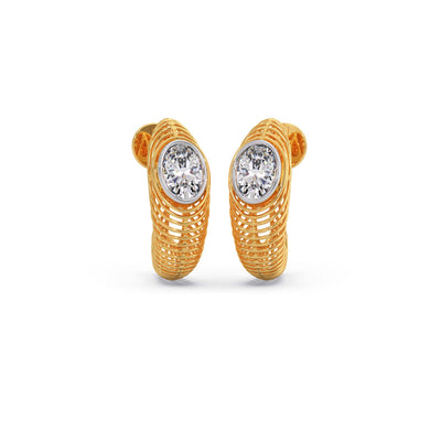 Helix Oval Solitaire J-Bali Earrings