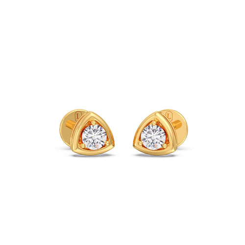 Triangle Sparkle Round Diamond Studs