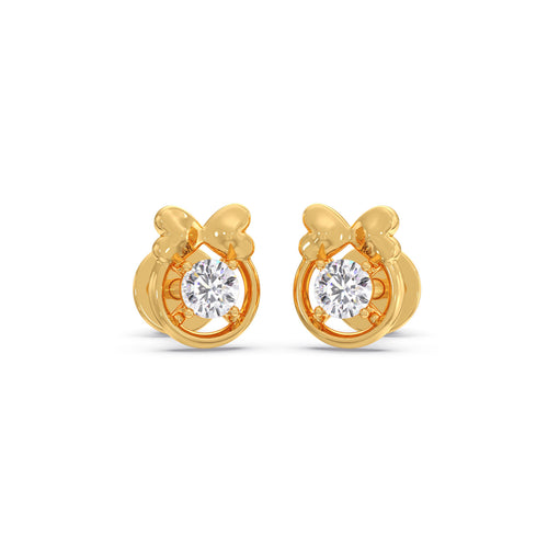 The Ribbon of Love Round Diamond Studs