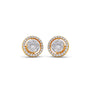 Portuguese Halo Brilliance Solitaire Diamond Stud Earrings