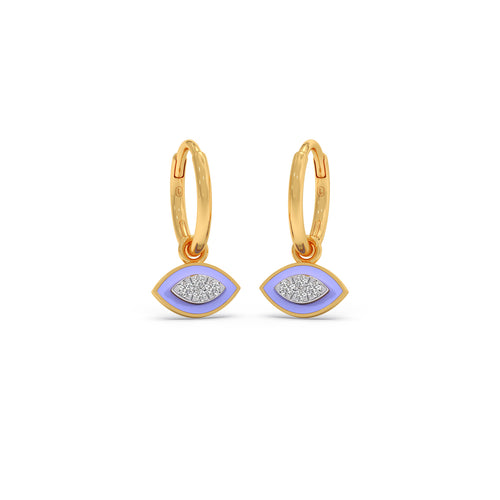 Iris Bloom Diamond Hoop Earrings