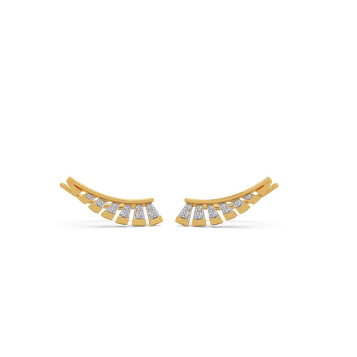 Celestia Wing Diamond Crawler Earrings