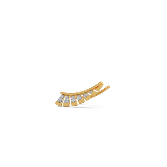 Celestia Wing Diamond Crawler Earrings - Yellow
