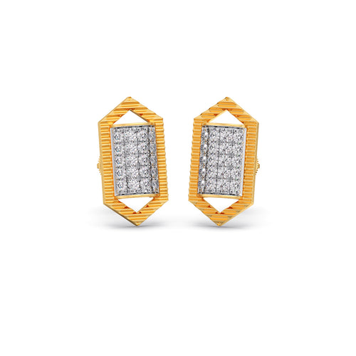 Celestial Hex Diamond Stud Earrings