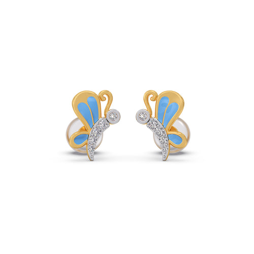 Twinkle Butterfly Kids Diamond Earrings