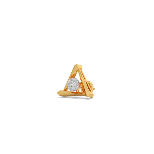 Interlock Delta Diamond Stud Earrings - Yellow