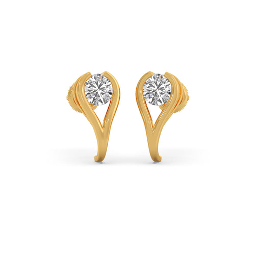 Lyra Round Solitaire Stud Earrings
