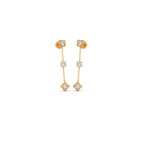 Trio-Link Diamond Dangle Earrings