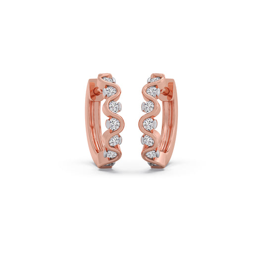 Riva Diamond Hoop Earrings - Rose