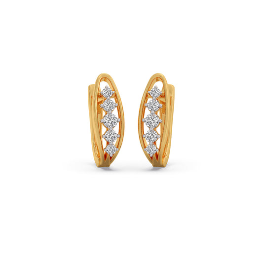 Laurel Diamond Hoop Earrings - Yellow