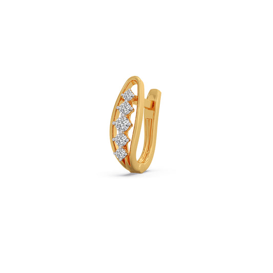 Laurel Diamond Hoop Earrings - Yellow