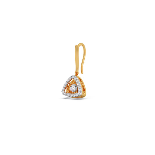 Empress Triangular Diamond Dangle Earrings - Yellow
