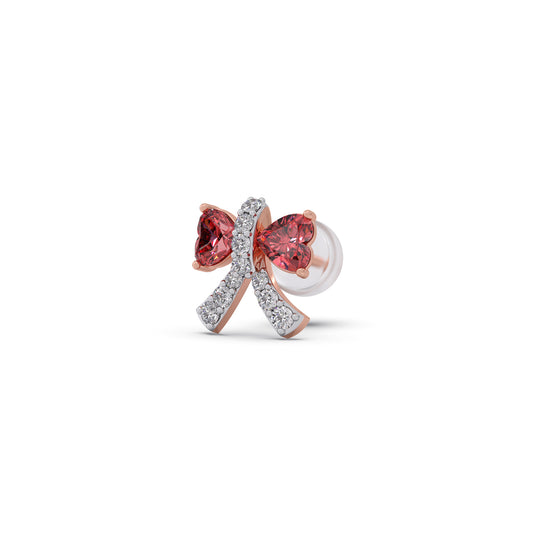 Crimson Knot Diamond Kids Earrings - Rose