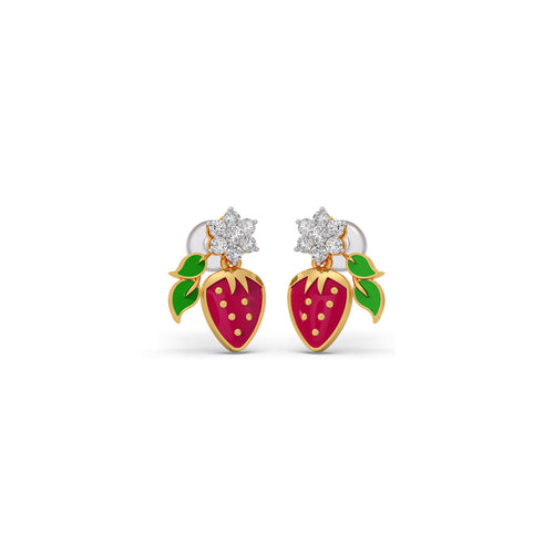Berry Dazzle Diamond  Kids Earrings