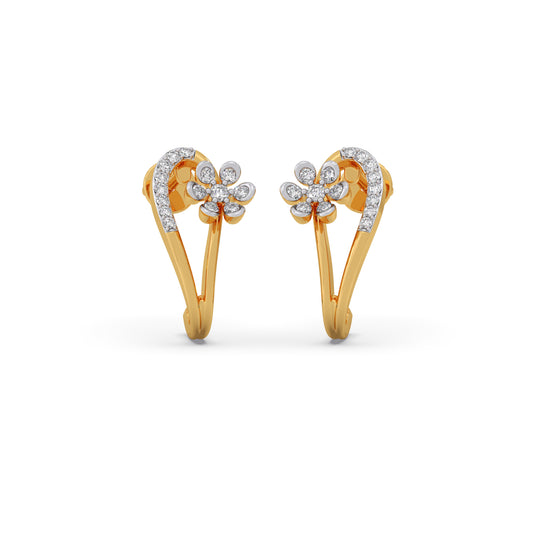 Flora Embrace Diamond Stud Earrings - Yellow