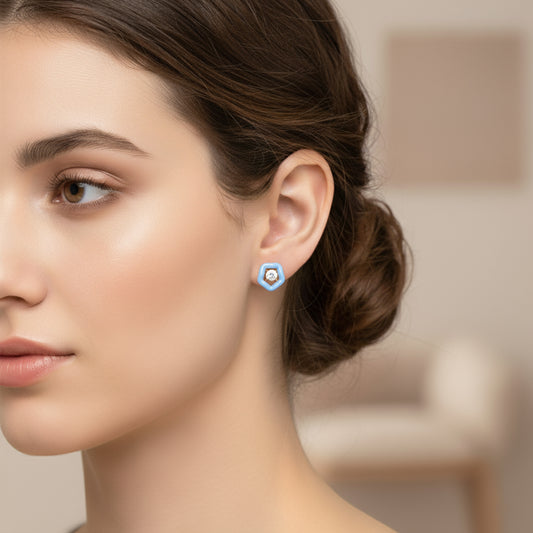 Cotton Candy Solitaire Pebble Diamond Stud Earrings - MQ